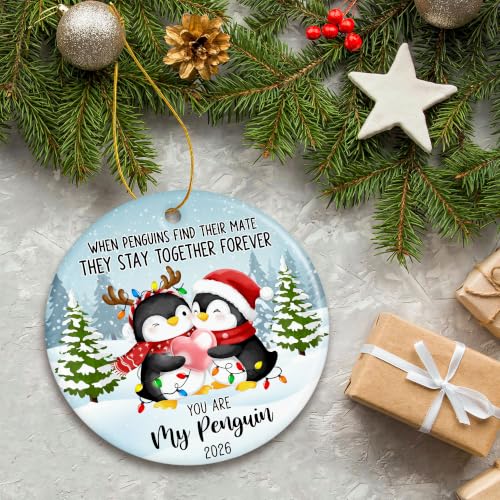 Penguin Couple Ornament 2026 - Our First Christmas Ornament for Couples - color: Penguin 2
