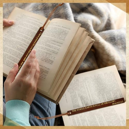 Skyygemm 10 Pcs Christian Bookmarks Christmas Gift for Women, Brown - color: Brown