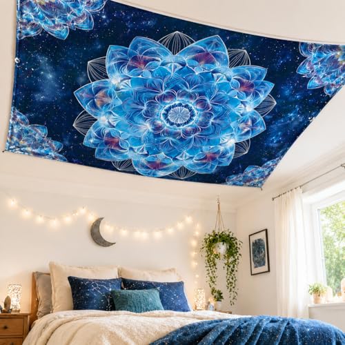 Apdidl Mandala Space Tapestry for Bedroom, Boho Blue Galaxy Sky Tapesries - color: Mandala Space Tapes try, size: 60"L x 51"W