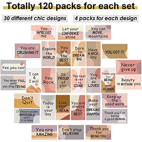 Outus 120 Pcs Motivational Encouragement Inspirational Card Boho Rainbow - style: Boho Style