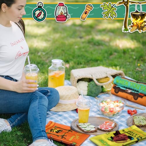 Boyiee 6 Pcs Camping Kitchen Towels Absorbent Dishcloths - color: Colorful Camping