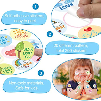 Fancy Land Kid-Drawn Christian Stickers Easter Religious Stickers Kids