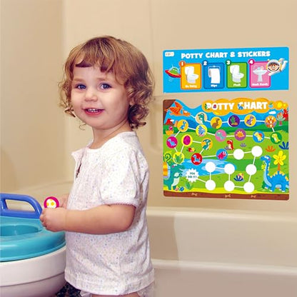 Potty Training Sticker Chart for Kids, 15 Incentive Potty Charts & 630 Stickers (Space, Farm, Dinosaur, Ocean, Construction Site) Potty Training Charts for Boys & Girls, Multiple Toddlers - style: Potty Training Incentive Charts