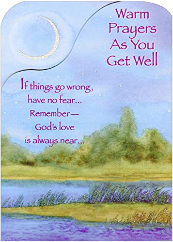 Designer Greetings Warm Prayers: Stream and Crescent Moon Die Cut Z-Fold Religious Get Well Card