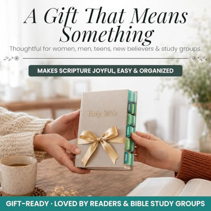 90 Christian Bible Tabs for Women, Men & Kids - Green - color: Green