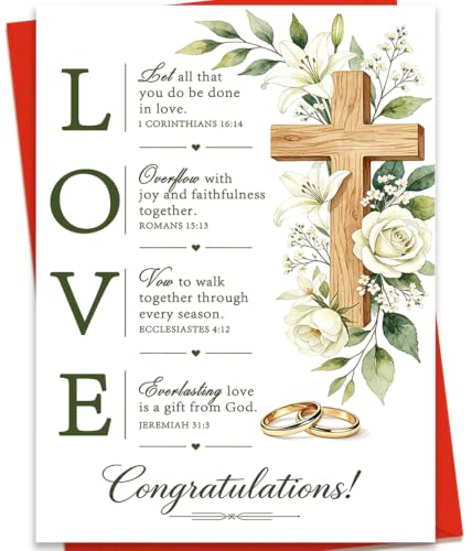 fancu Christian Wedding Card Gift for Bride Groom Religious Congratulations - color: ZC-059