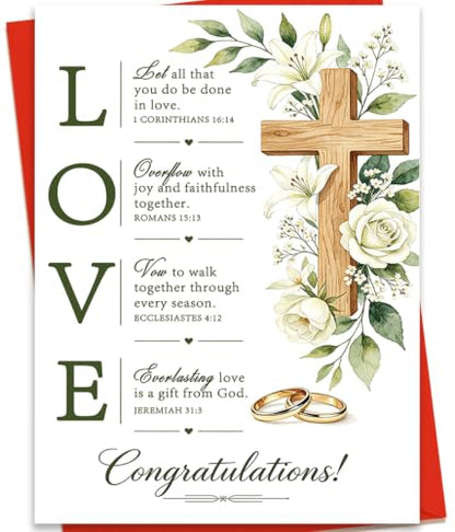 fancu Christian Wedding Card Gift for Bride Groom Religious Congratulations - color: ZC-059