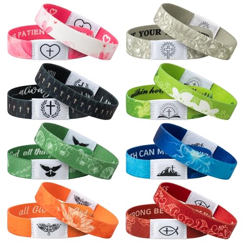 EYxsaxenk Colorful Religious Scripture Daily Bible Verse NFC Bracelets Set - color: Set C