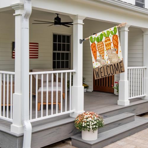 CROWNED BEAUTY Easter Carrots House Flag Outside 28x40 - size: 28"X40"