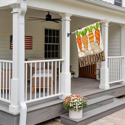 CROWNED BEAUTY Easter Carrots House Flag Outside 28x40 - size: 28"X40"
