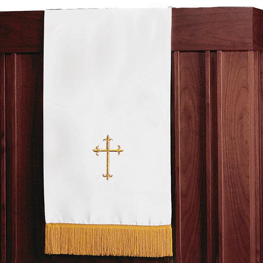 Murphy Robes Pulpit Scarves - Reversible Lectern Banner Embroidered with Gold Latin Cross Sanctuary Pulpit Scarf, 17 x 36-Inch, Black/White - color: Black/White