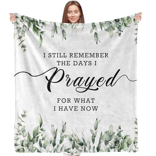Christian Bible Verse Blanket, Christian Gifts for Women Men, I Still Remember the Days I Prayed Religious Scripture Throw Blankets for Bedroom Living Room Couch Sofa, 50x60 Inches - color: Prayed