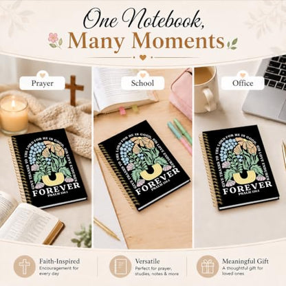 Christian Boho Floral Notebook, Religious Scripture Journal Gifts - color: The Black Bible