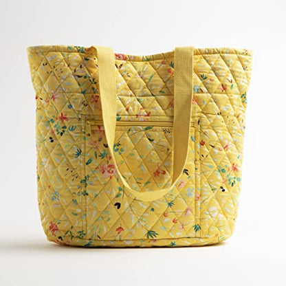 Maison d' Hermine Shopping Bags Cotton Quilted Tote Bag with Zipper Pockets - color: 006 - Colmar - Yellow