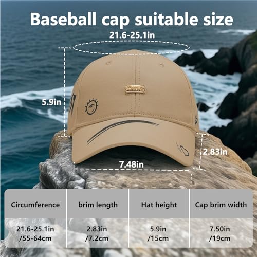 Baseball Cap for Women Men - Adjustable Size Hat - color: Khaki
