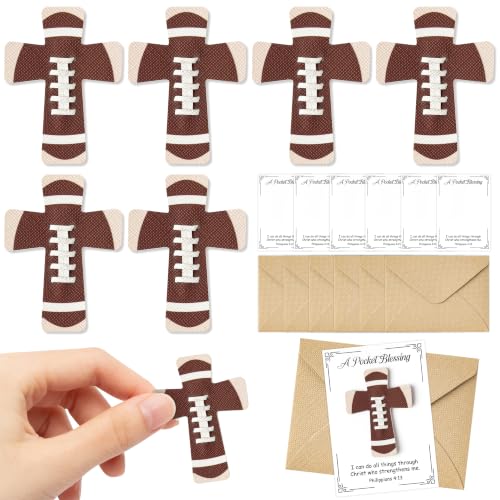 EYxsaxenk Leather Football Cross Edition Mini Blessing Cross Pocket Hug Set - color: Football 6set