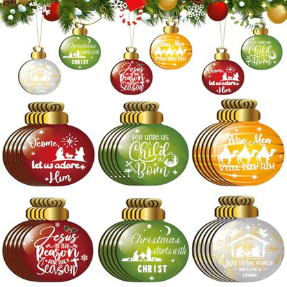Soaoo 30 Pcs Christmas Wood Nativity Scene Ornaments Christian Gifts