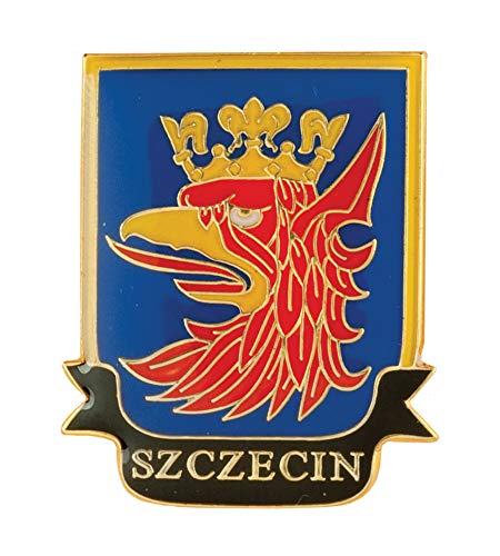 Polart | Polish Lapel Pin - Polska Pin with Butterfly Clutch - Poland Gifts for Suits, Bags, Hats, and Collectors of Jewelry Lapel Pins and Brooches (for Men & Women) - style: Szczecin