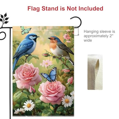 Spring Summer Bird Garden Flags for Outside 12x18 Double Sided - color: Blue Bird, size: 12x18 Inches