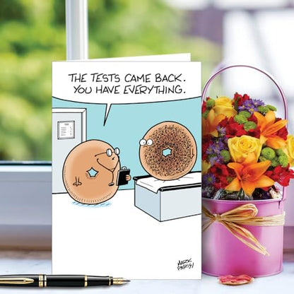 NobleWorks - Funny Get Well Paper Card with 5 x 7 Inch Envelope (1 Card) Everything Bagel C2440GWG - style: Everything Bagel
