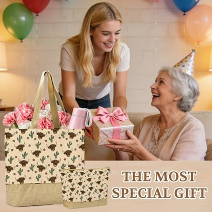 FriendsTote Bag, Funny gift Friend Tote bag, Best friend Makeup Bag, for Women Men Best Friends Birthday Gift - color: Highlandcattle 0155