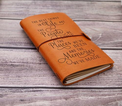 ZVMIS Vacations Memory Journal-The Best Things in Life-Best Friends Travel Camping Birthday Christmas Graduation Retirement Gift for Traveler-Refillable Adventure Photo Diary Keepsake Record Notebook - style: Style48-the best things in life are