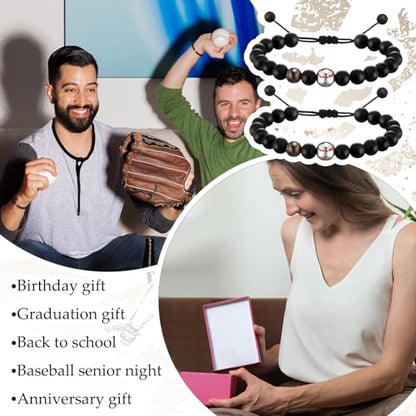 12 Set Sport Adjustable Bracelets Gift - color: Black, size: Baseball