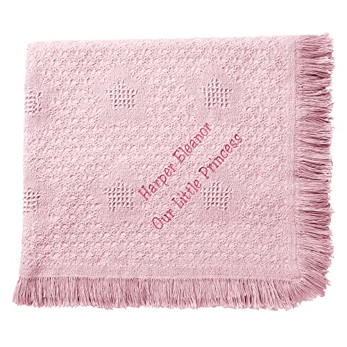 Let's Make Memories Personalized Honeycomb Baby Blanket - New Baby Shower - Welcome - 36x50 - Pink - color: Pink - Personalized Message