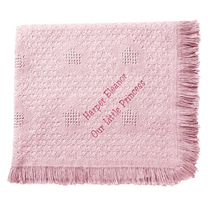 Let's Make Memories Personalized Honeycomb Baby Blanket - New Baby Shower - Welcome - 36x50 - Pink - color: Pink - Personalized Message
