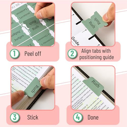 Mr. Pen- Laminated Bible Tabs, 75 pcs, Easy-to-Read & Apply - color: Forest Green