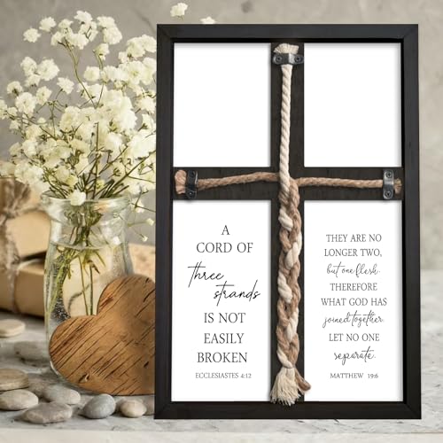 ZZJJHYWGQ A Cord of Three Strands Wedding Unity Wall Decor, Black, 15"X10" - color: A Cord of Three Strands Wedding(Black), size: 15"L x 10"W