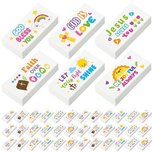 EYxsaxenk Christian Inspirational Mini Pencil Eraser Bible Religious Rubber