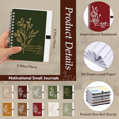 Kosiz 20 Sets Christian Gift Bible Spiral Notebook with Pens, Bright Color - color: Bright Color