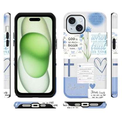 Cute Blue Jesus Christian Phone Case for iPhone 15 Plus 6.7'' - color: Blue, size: iPhone 15 Plus