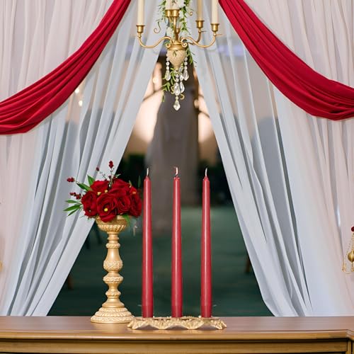 24 Pack Red Taper Candles丨Taper Candles 10 Inch Dripless丨Unscented & Smokeless Candlesticks Bulk丨7-8 Hours Long Burning Tall Candles丨Ideal for Christmas Weddings Parties Dinner - color: Red, size: 24 Pack Taper Candle