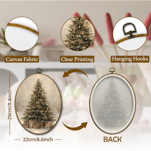 Mcehtle Christmas Winter Pine Tree Gift Wall Art Decor Framed 8.6x11.4 - color: 55