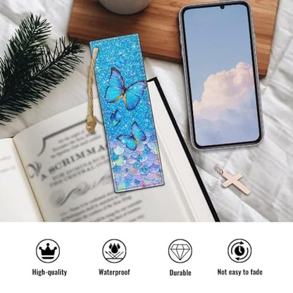 Butterfly Mermaid Scales Bookmark Set of 2 for Bibles Personalized Bookmark for Book Lovers Bookmarks for Reading Lovers - color: Butterfly and Mermaid Scales