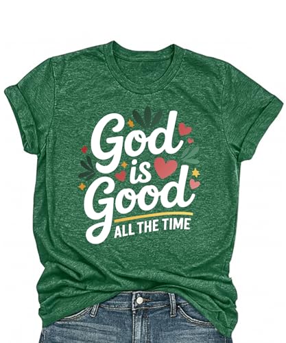 Christian Faith T Shirt – God is Good & Jesus Saves – Inspirational Religious Faith Based Tee Gift
