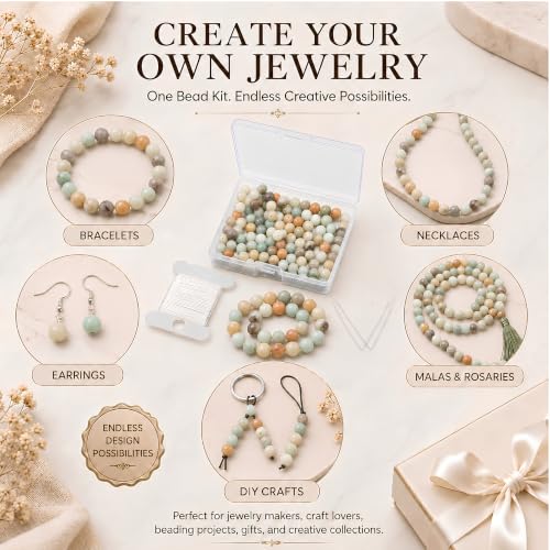 Cherry Tree Collection 100PCS 6mm Amazonite Multi Round Bead Craft Kit - color: amazonite multi, size: 6mm