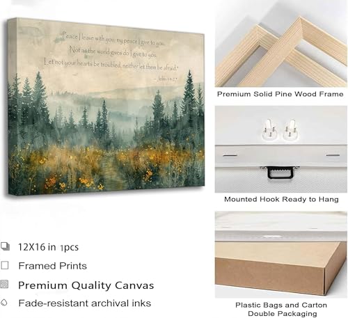 Christian Bible Canvas Wall art 24x36in - color: Bible-Canvas, size: 36"L x 24"W