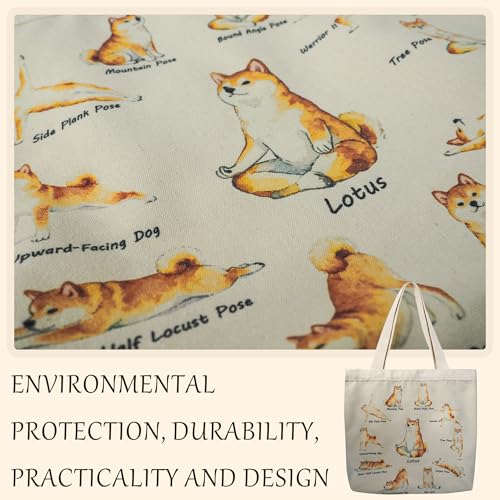 Large Tote Shopping Bag Cotton Canvas-Reusable grocery Bag with Zipper Aesthetic Reusable Shoulder Bag - style: Style-h