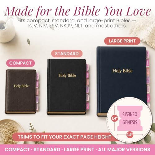 90 Christian Bible Tabs for Women & Kids - Neon Pink - color: Neon Pink