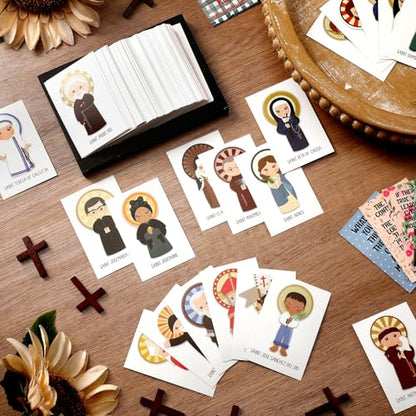 Motiskyy 120 Pcs Catholic Saint Quote Cards Bulk 40 Style - style: English Inspirational Style