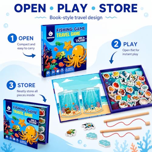TRAVOFUN Magnetic Fishing Game | Travel Toys for Toddlers 3-5 - style: Fishing Game