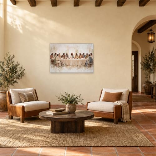 Bright Peaceful Last Supper Picture for Dining Room Christian Wall Art - color: Art-04, size: 36"L x 24"W