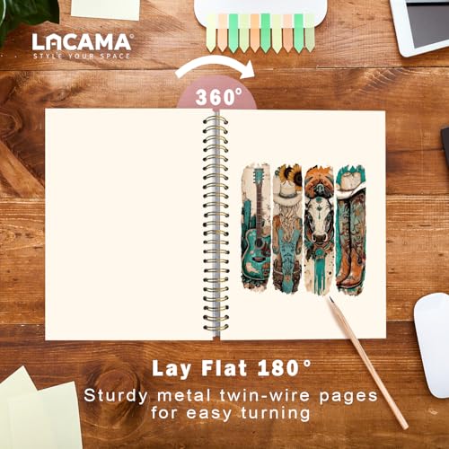 Lacama Cowgirl Notebook Journals Planner Western Cowgirl Gifts for Women, Retro Western Cow Cowgirl Gifts, Western School Office Supplies, A5 Hardcover Spiral Notebook chool Office Supplies - color: Cowgirl