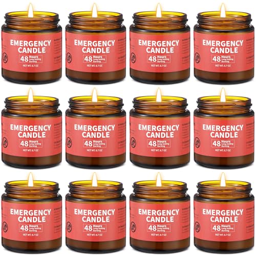 Chuarry 12 Pack Emergency Candles Long Burning 48 Hours Power Outage