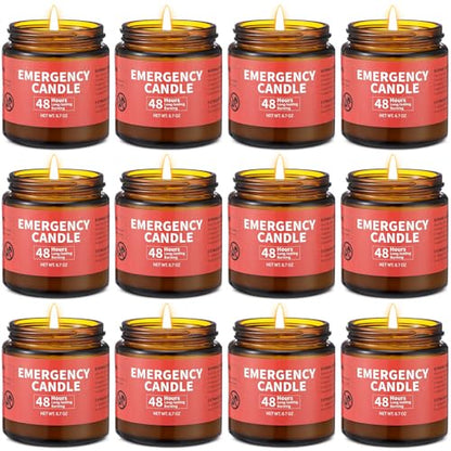 Chuarry 12 Pack Emergency Candles Long Burning 48 Hours Power Outage