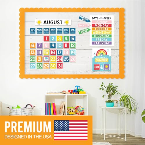 Classroom Calendar Set Bulletin Board Decorations, 98pc School Calendar Set - color: Colorful Classic