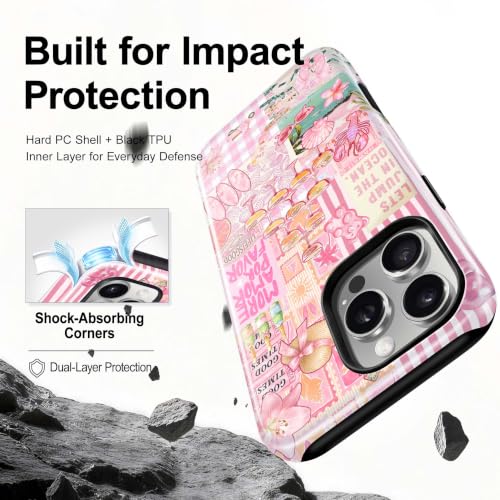 for iPhone 16 Pro Max Case, Cute Pink Summer Magnetic Phone Case - color: Blush Pink, size: iPhone 16 Pro Max